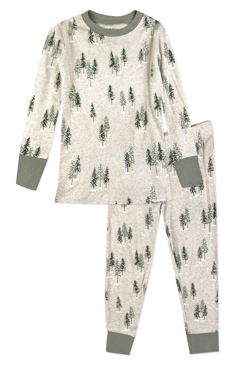 Kids' Zen Print Fitted Organic Cotton Two-Piece Pajamas