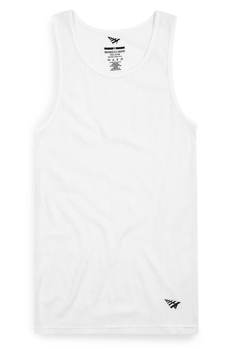 3-Pack Ribbed Cotton Tanks, Alternate, color, WHITE