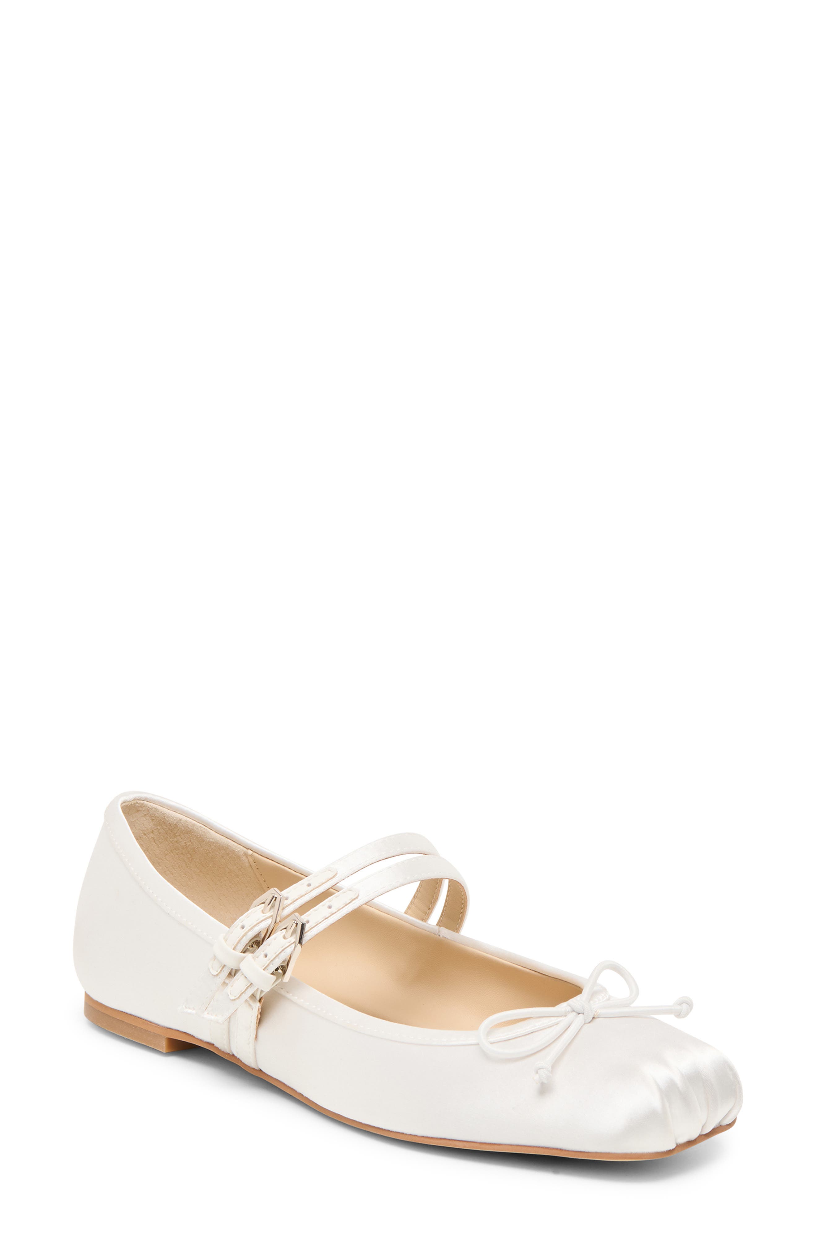 Dolce Vita Gibsen Mary Jane Flat, Main, color, True White Satin