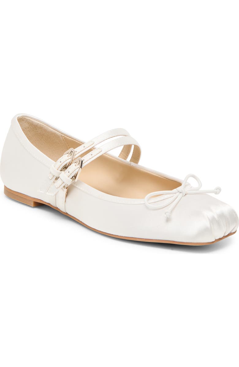 Dolce Vita Gibsen Mary Jane Flat, Main, color, True White Satin