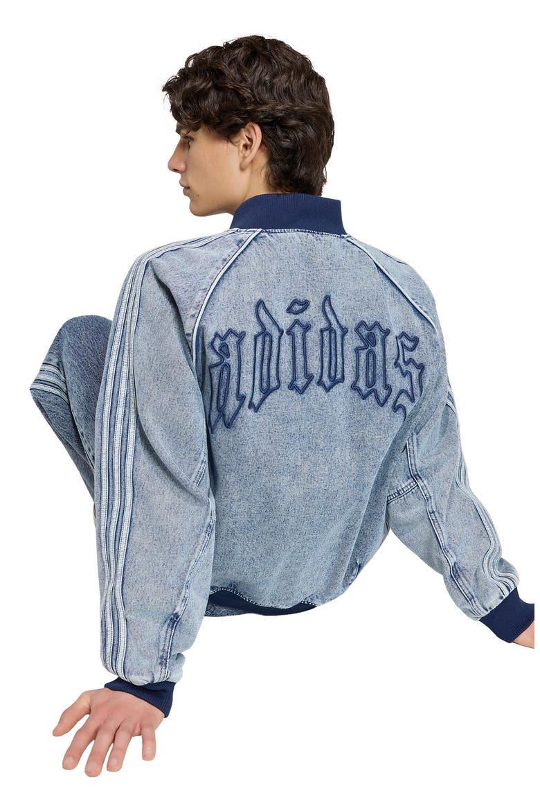 Denim Bomber Jacket, Alternate, color, LIGHT DENIM