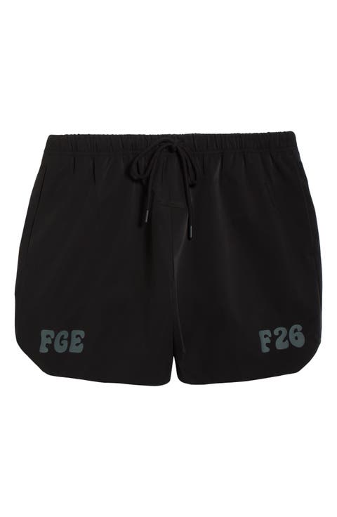 Logo Graphic Drawstring Gym Shorts