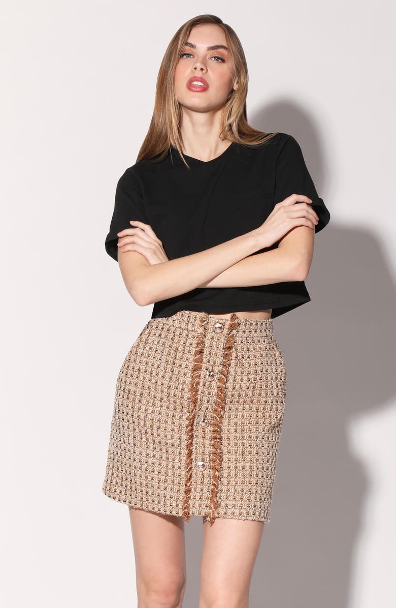 Walter Baker Isabel Fringe Tweed Pencil Skirt, Alternate, color, 