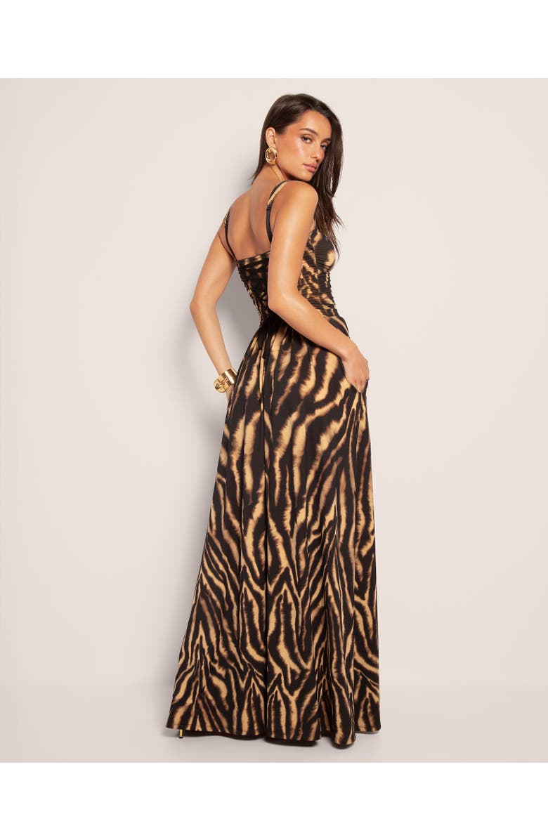 TA3 Mega Sculpting Goddess Maxi Dress, Alternate, color, Golden Zebra