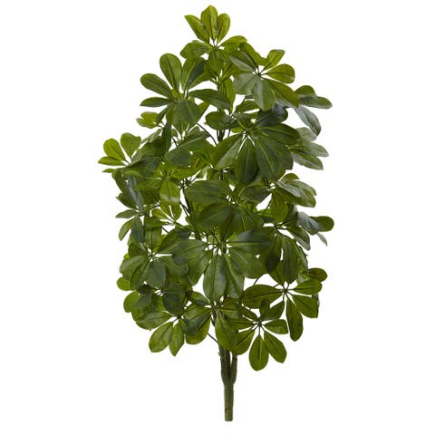 32-ft-ft Green Baby Schefflera Artificial Plant (Real Touch)