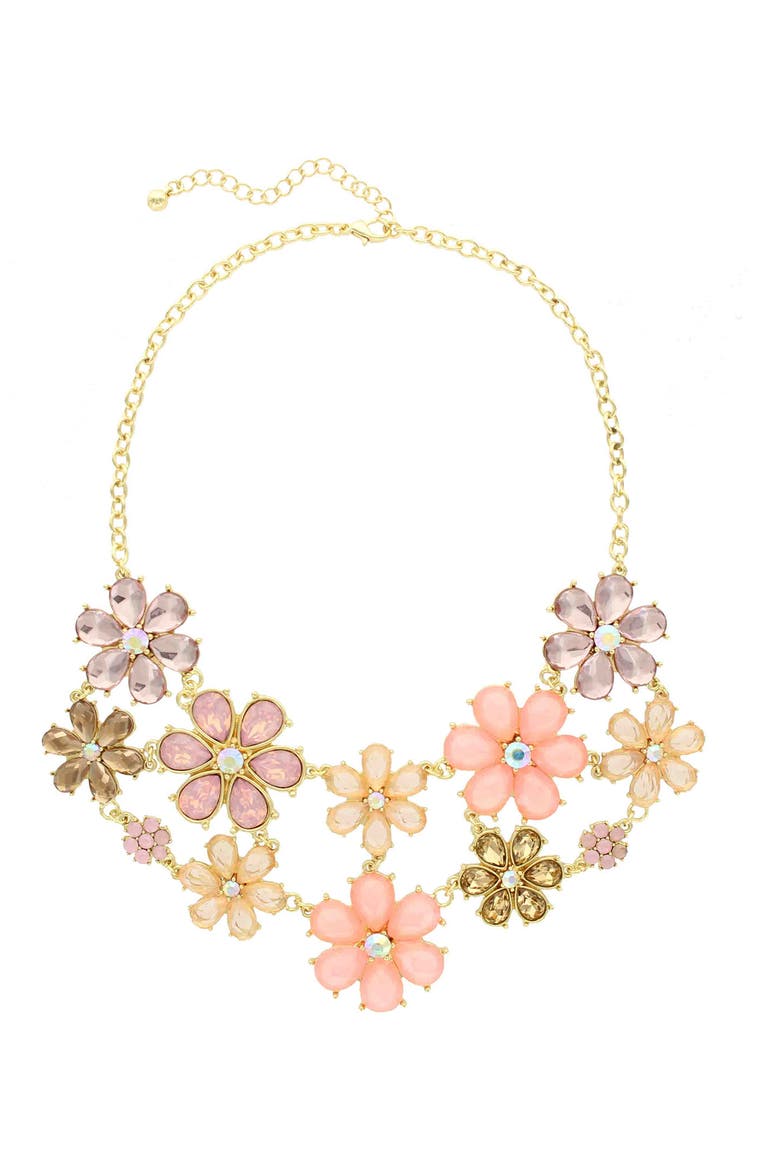 Flower Power Necklace, Alternate, color, GOLD / ROSE
