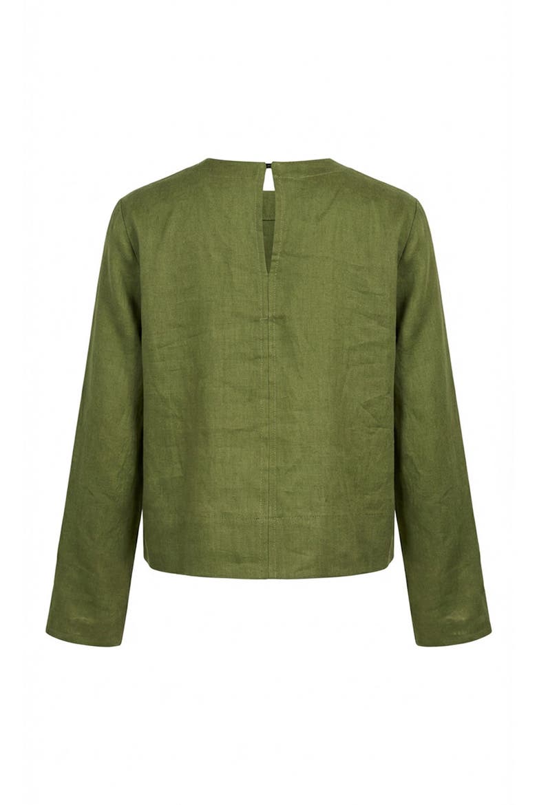 Fifine Long Sleeve Linen Blouse, Alternate, color, Khaki