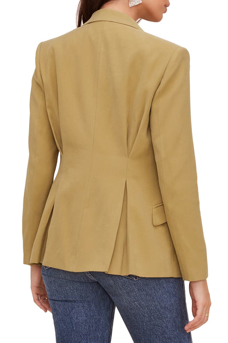 Pleat Detail Fitted Blazer, Alternate, color, VINTAGE GOLD