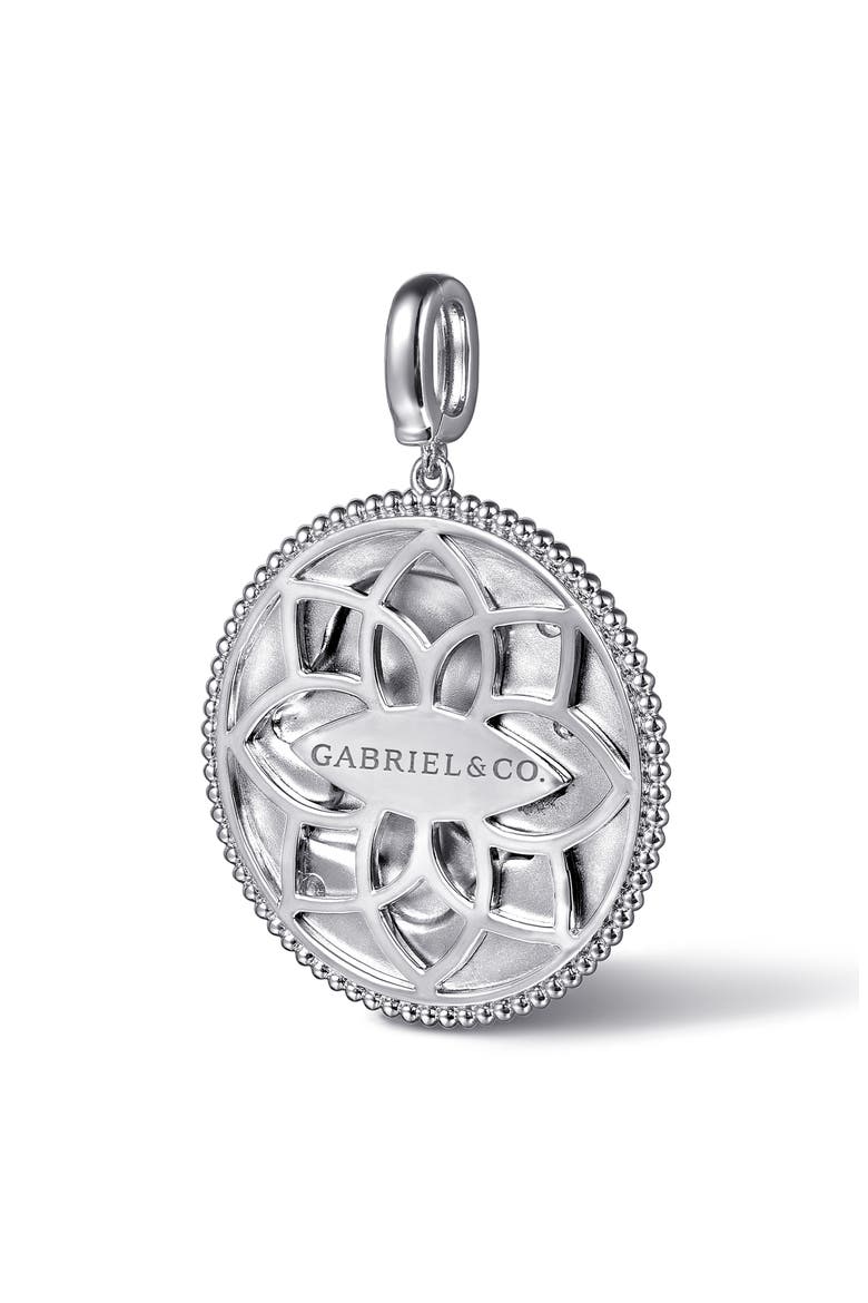 Bujukan Zodiac Sterling Silver & White Sapphire Medallion, Alternate, color, STERLING SILVER