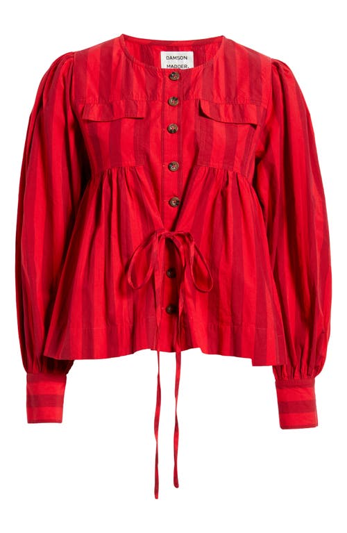 Damson Madder Charlize Stripe Blouse In Red