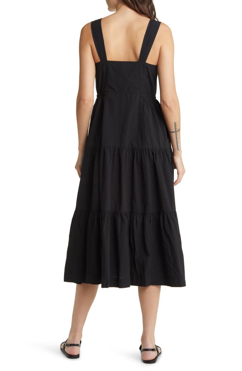 Madewell Button Front Tiered Midi Dress, Alternate, color,