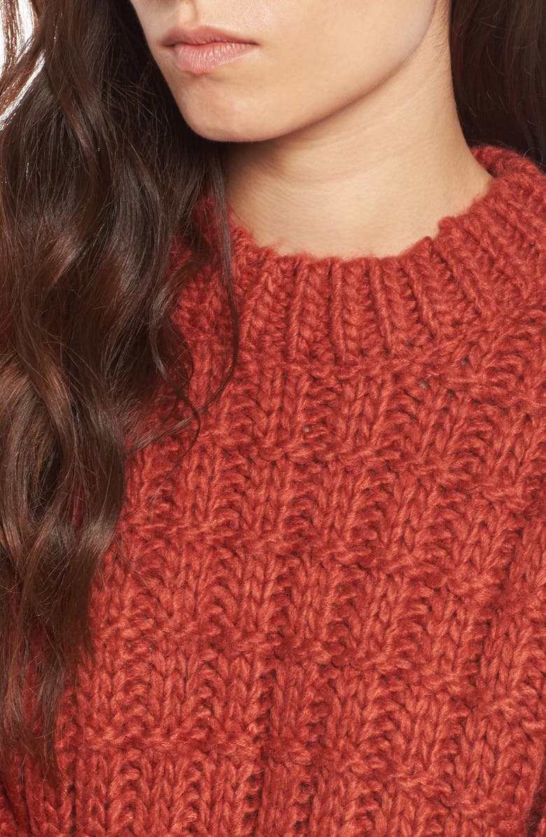 MOON RIVER Chunky Knit Crewneck Sweater, Alternate, color, 