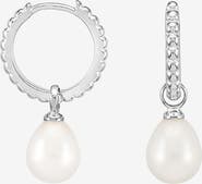Dower & Hall Timeless Oval Pearl Charm Hoops