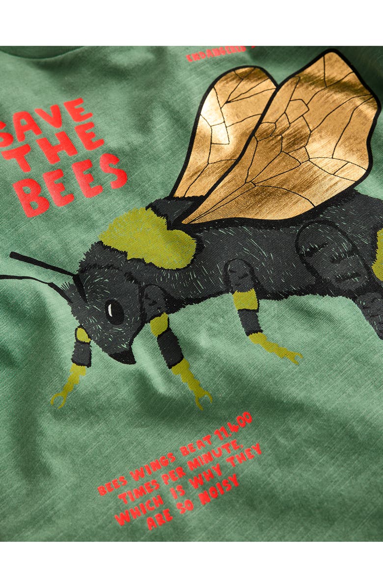 Mini Boden Kids' Save the Bees Foil Graphic T-Shirt, Alternate, color,