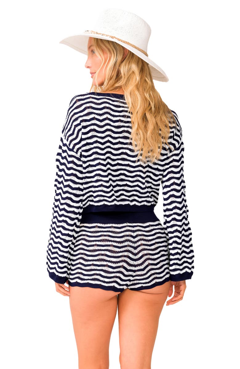 PQ SWIM Palmer Crop Cover-Up Sweater, Alternate, color, Pisces