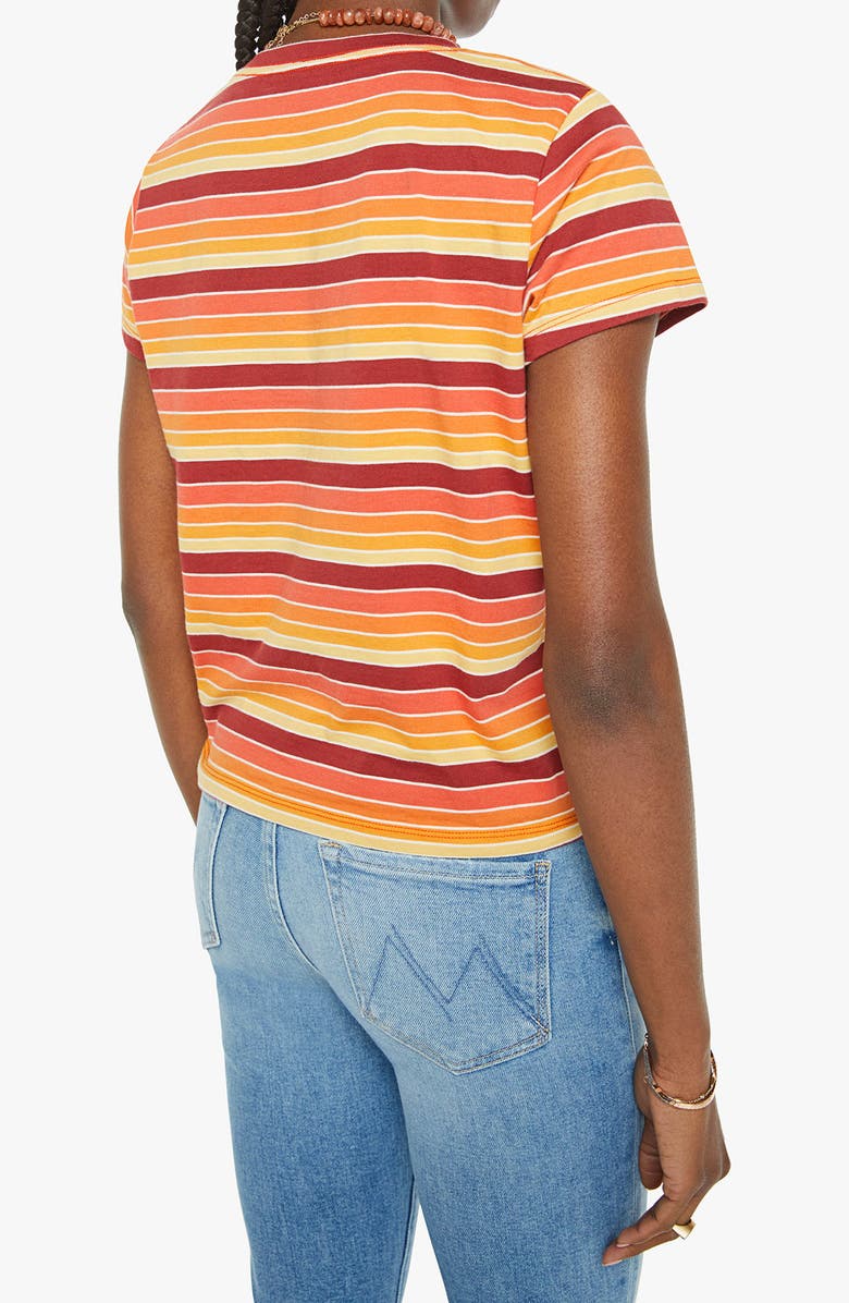 MOTHER The Lil' Goodie Goodie Stripe Cotton T-Shirt, Alternate, color, Fire In The Sky
