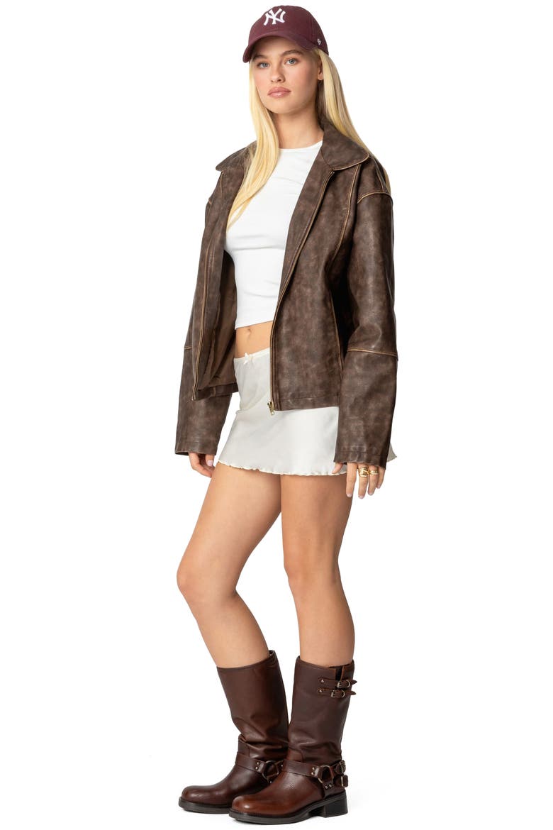 Bexley Satin Miniskirt, Alternate, color, WHITE