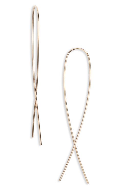 Medium Narrow Upside Down Hoop Earrings