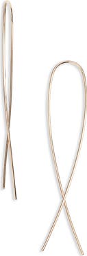 LANA Medium Narrow Upside Down Hoop Earrings