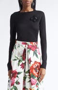 Dolce&Gabbana Floral Appliqué Silk Sweater