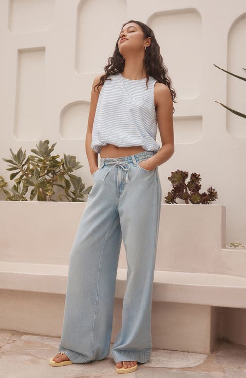 Next Tie Waist Jeans In Blue