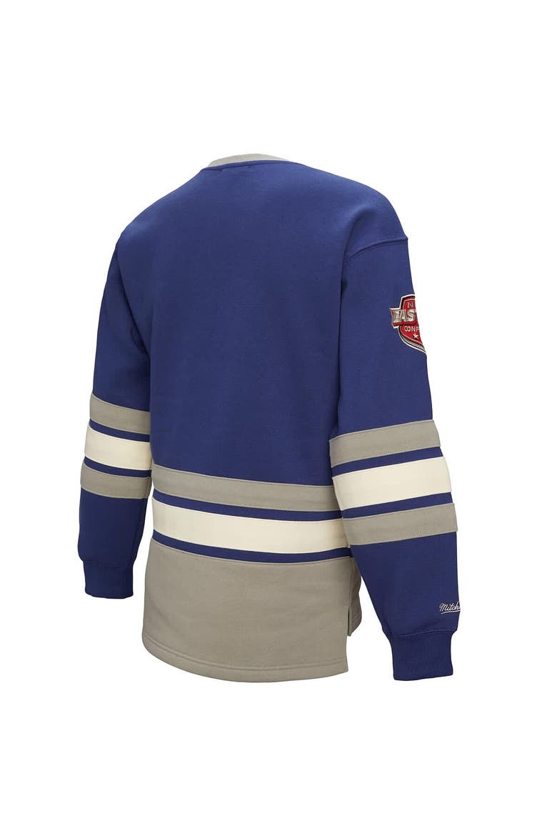 Women's Mitchell & Ness Blue Tampa Bay Lightning Heritage Lace-Up Pullover Sweatshirt, Alternate, color, Blue