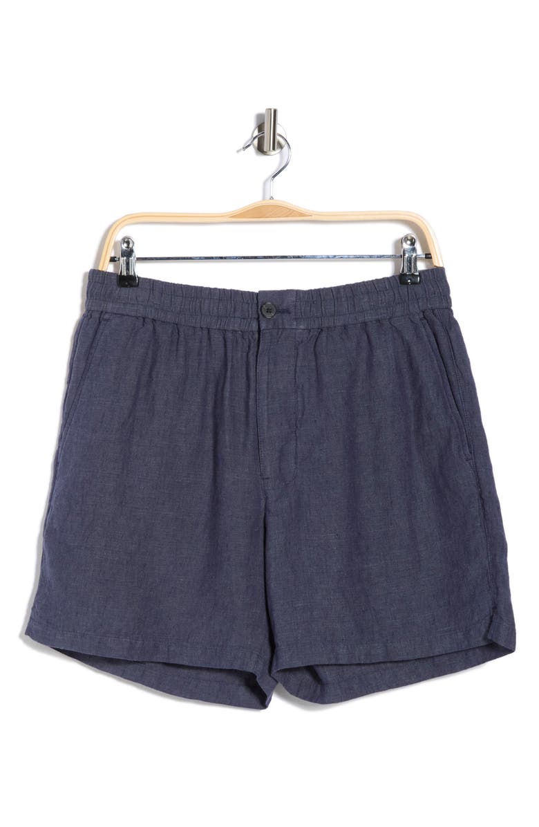 Madewell Everywear Linen Shorts, Alternate, color, Dark Indigo