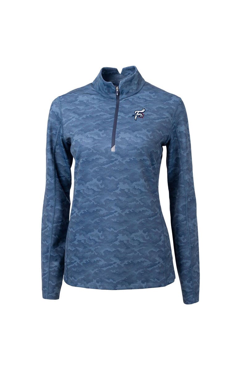 Cutter & Buck Women's Cutter & Buck  Navy Reading Fightin Phils Traverse Camo Stretch Quarter-Zip Pullover Top, Alternate, color, 