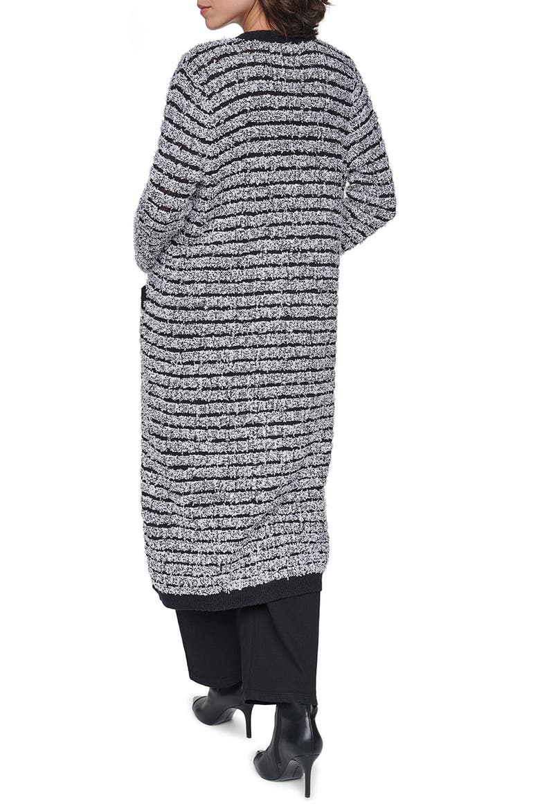 Stripe Sweater Duster, Alternate, color, BLACK/ SOFT WHITE