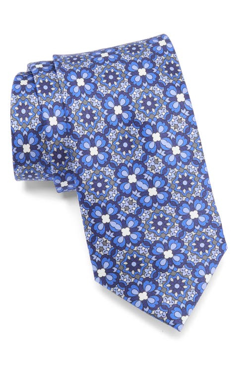 Floral Medallion Silk Tie