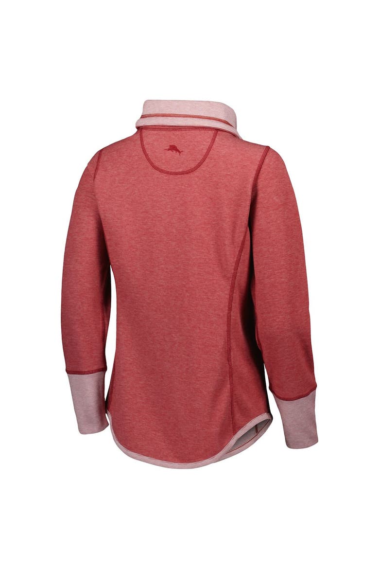 Women's Tommy Bahama Heathered Red Tampa Bay Buccaneers Sport Sun Fade Full-Zip Sweatshirt, Alternate, color, Heather Red