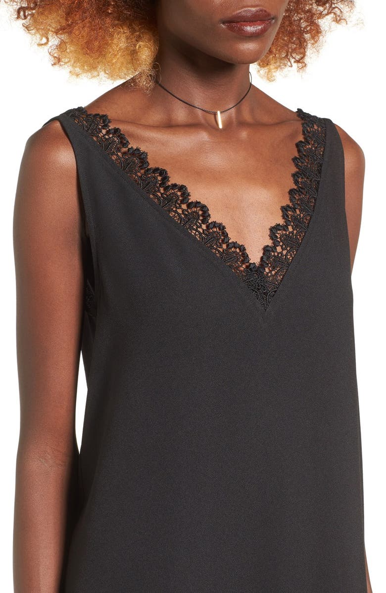 Leith Lace Trim Shift Dress, Alternate, color, 