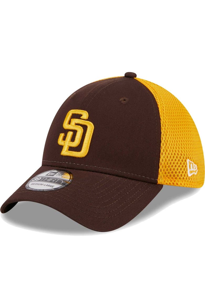Men's New Era Brown San Diego Padres Team Neo 39THIRTY Flex Hat, Alternate, color, Brown
