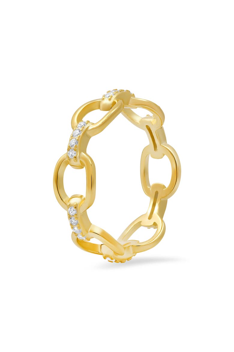 Cubic Zirconia Paperclip Ring, Alternate, color, GOLD