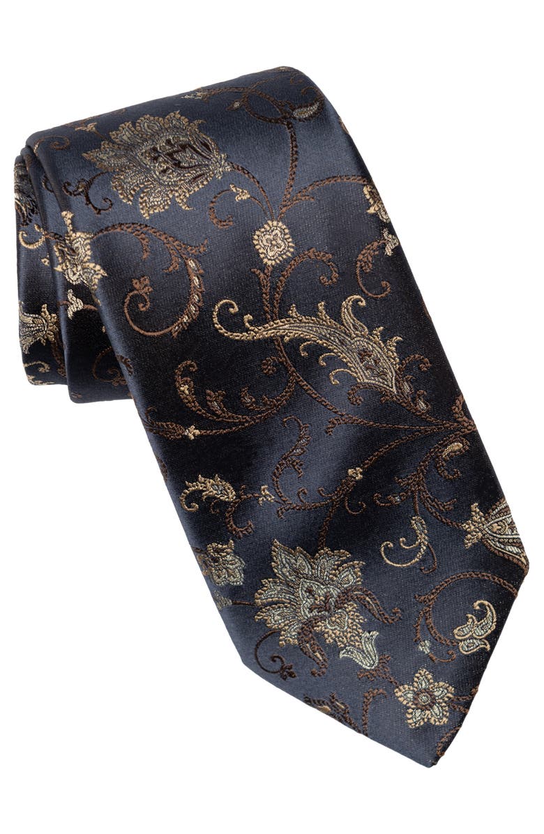 Elizabetta Prosecco - Silk Jacquard Tie for Men, Main, color, Midnight Blue