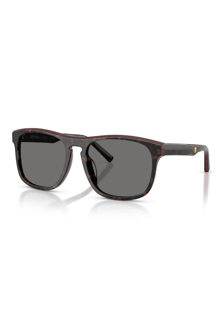 57mm Polarized Square Sunglasses, Alternate, color, HAVANA/RED/HAVANA / POLAR