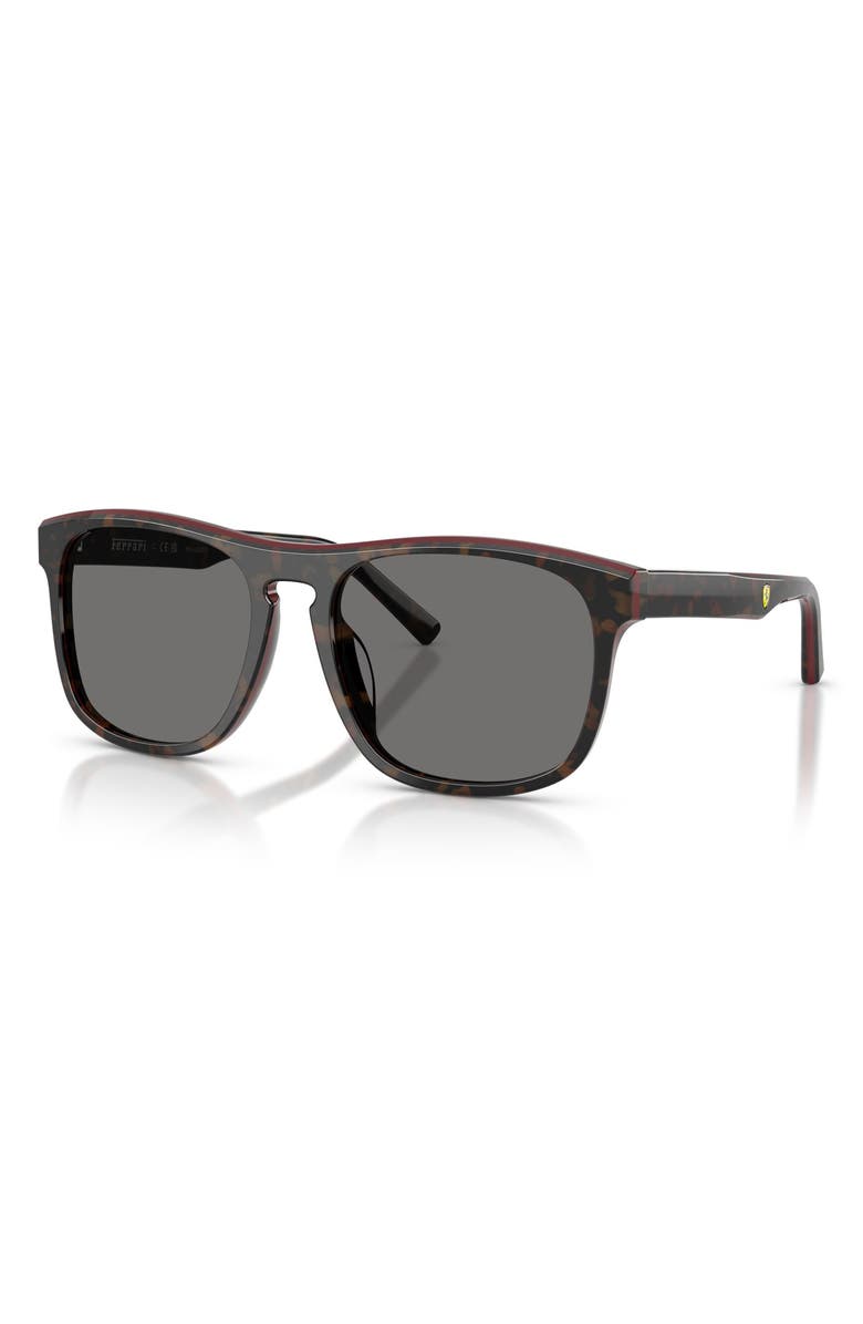 Scuderia Ferrari 57mm Polarized Square Sunglasses, Alternate, color, Havana/Red/Havana / Polar