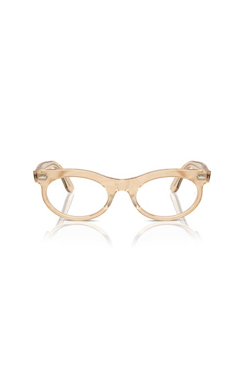 Ray Ban Ray-ban 50mm Oval Optical Glasses In Brown