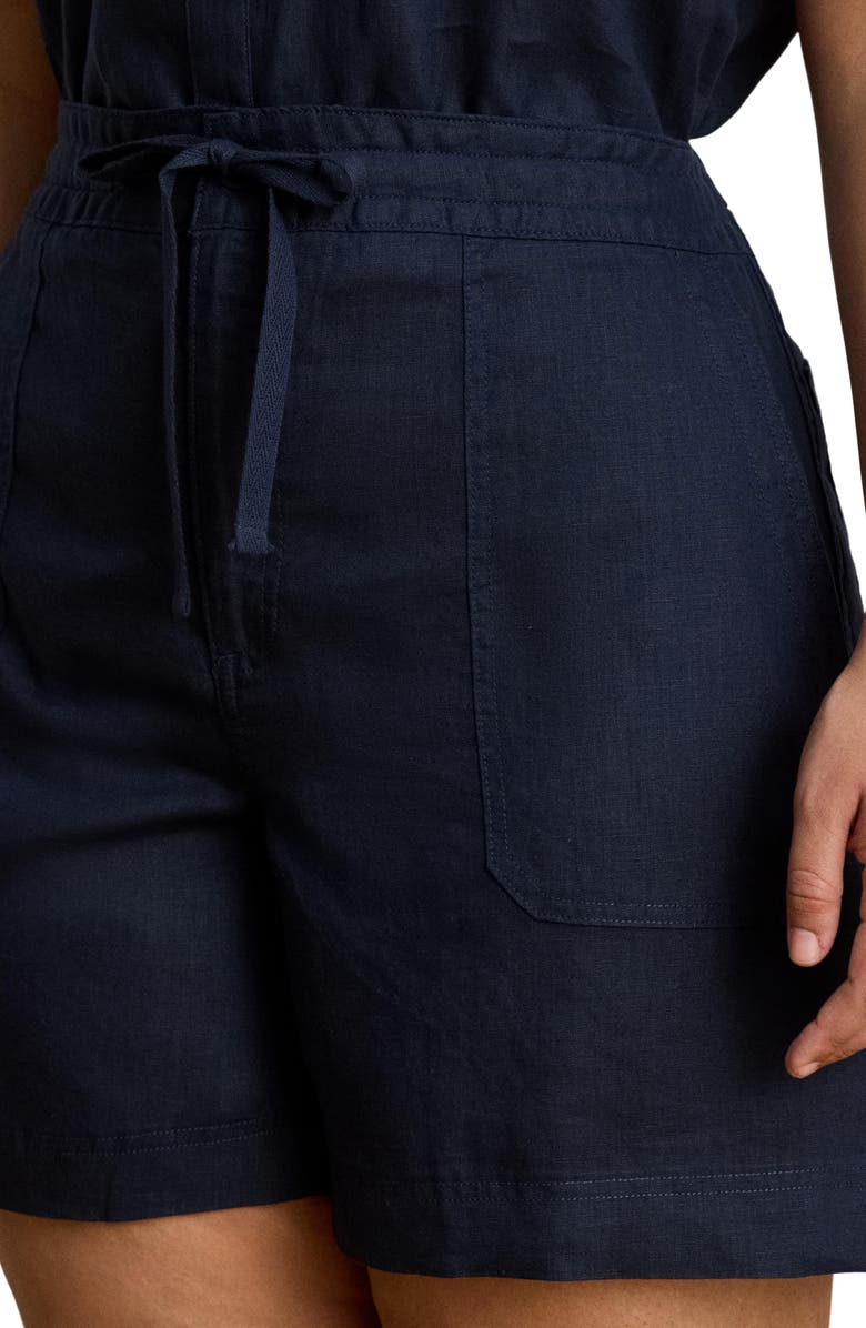 Lauren Ralph Lauren Linen Drawstring Shorts, Alternate, color, Lauren Navy Blue