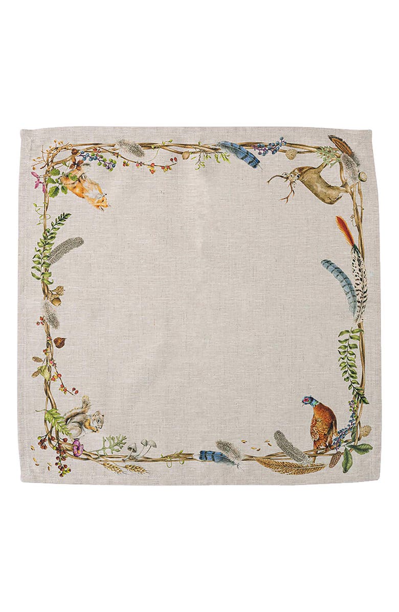 Juliska Set of 4 Forest Walk Linen Napkins, Alternate, color, Caf Au Lait
