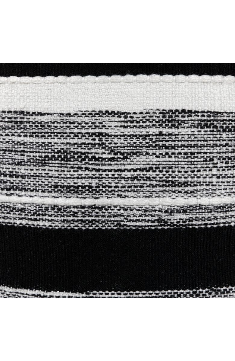 Northlight 18" Black and White Striped Outdoor Woven Pouf Ottoman, Alternate, color,