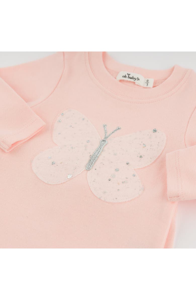 oh baby! Butterfly Cream/Pink Silver Fleck Tulle Two Piece Set, Alternate, color, Pale Pink