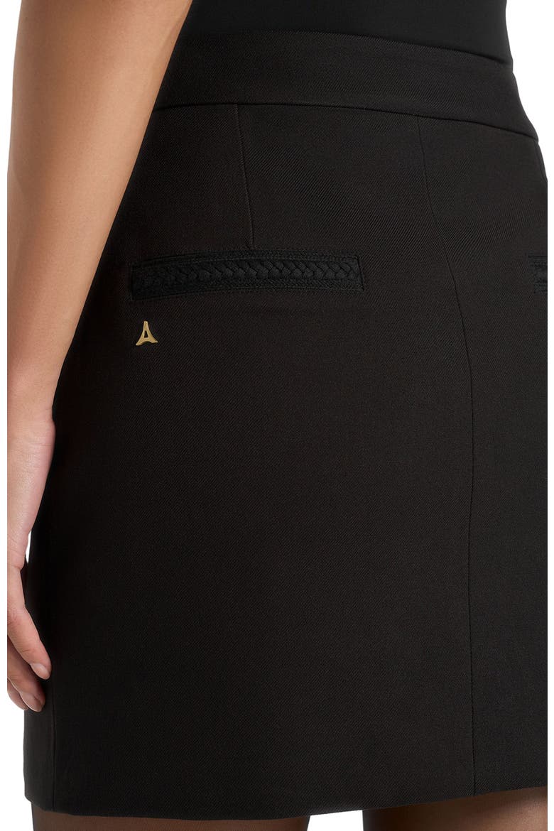 Josette Tailored Mini Skirt With Braided Trim, Alternate, color, Black