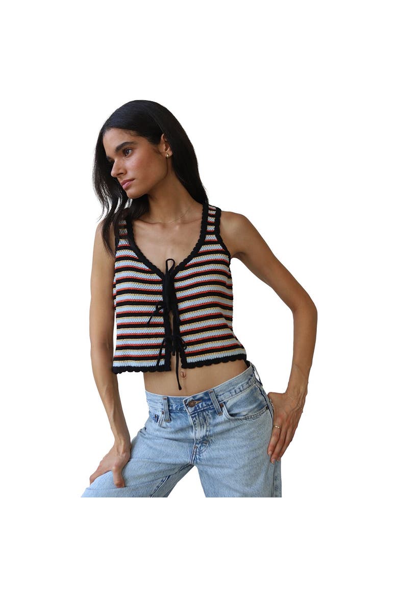 Mai Crochet Tie Tank Top - Women's, Alternate, color, Black