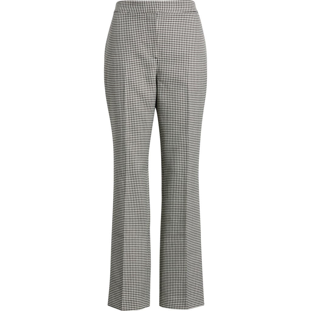 Elie Tahari The Greta Wool Blend Check Pants In Gray