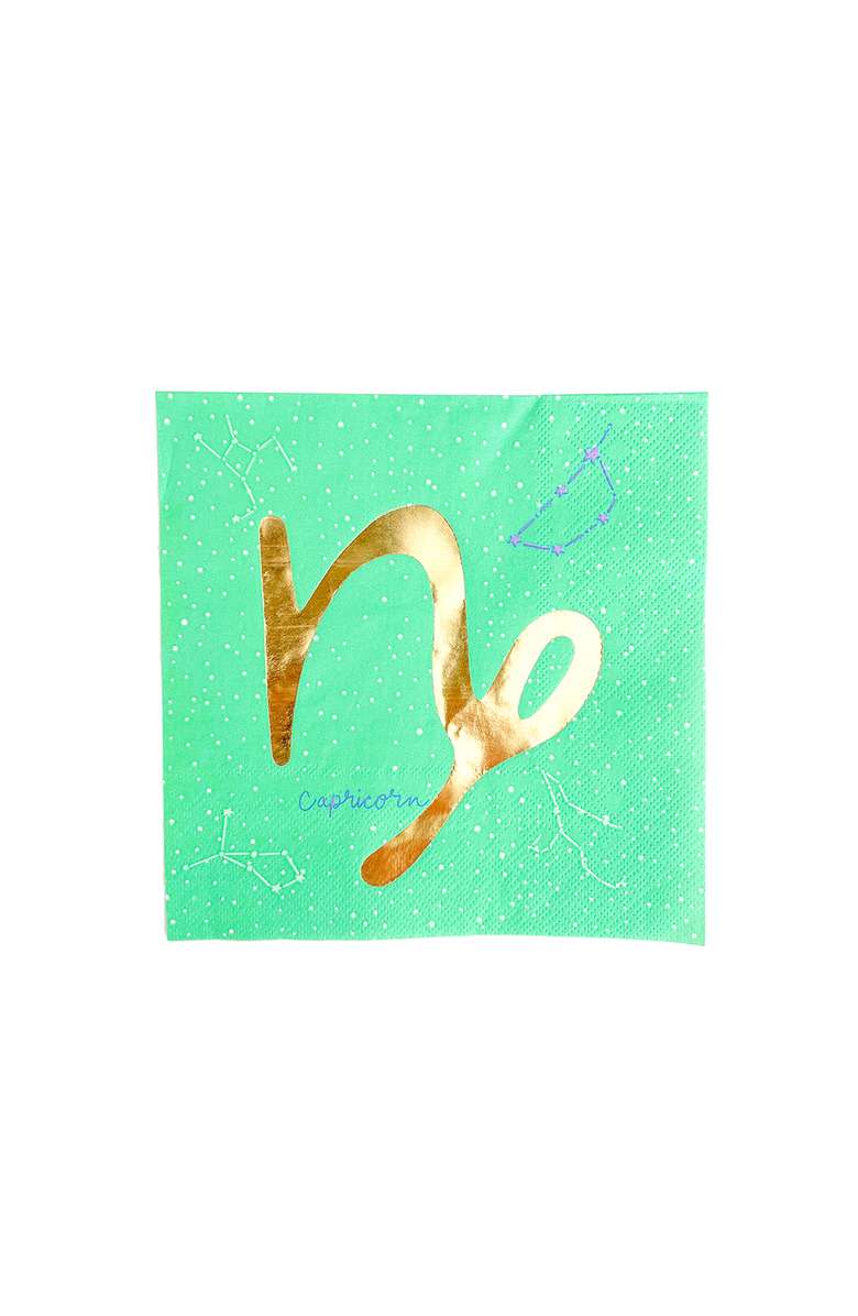 Jollity
Co Zodiac Themed Large Napkins, Main, color, Capricorn