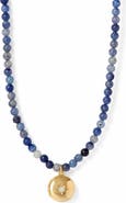 Astley Clarke Gold Mini Biography Blue Aventurine Locket Necklace