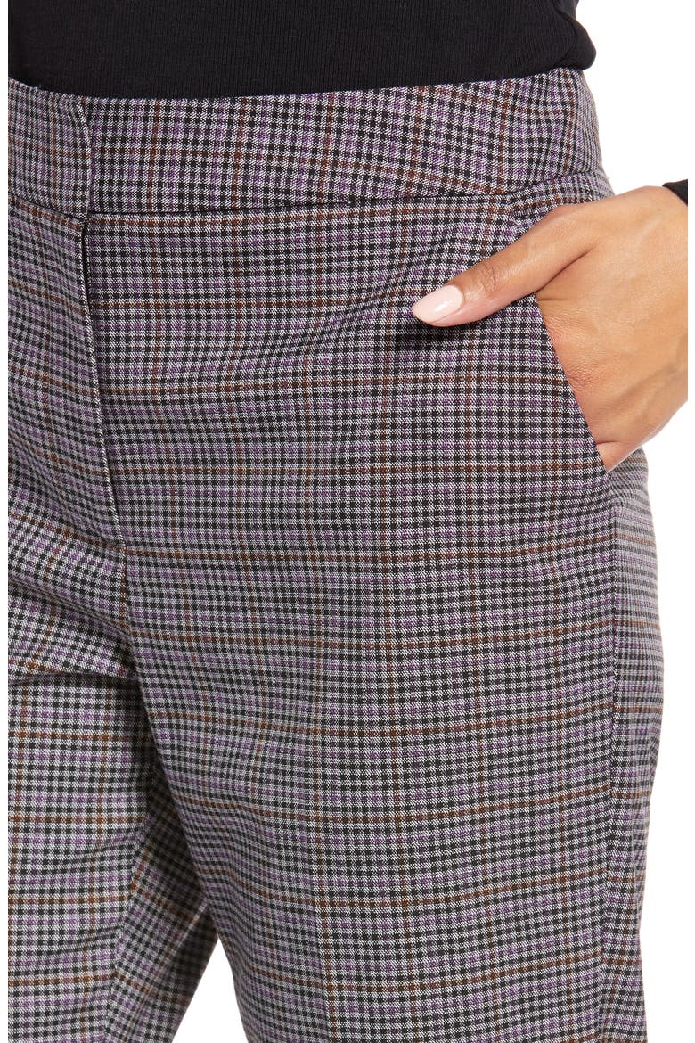 Check Ankle Stovepipe Pants, Alternate, color, PURPLE MULTI CROSBY CHECK