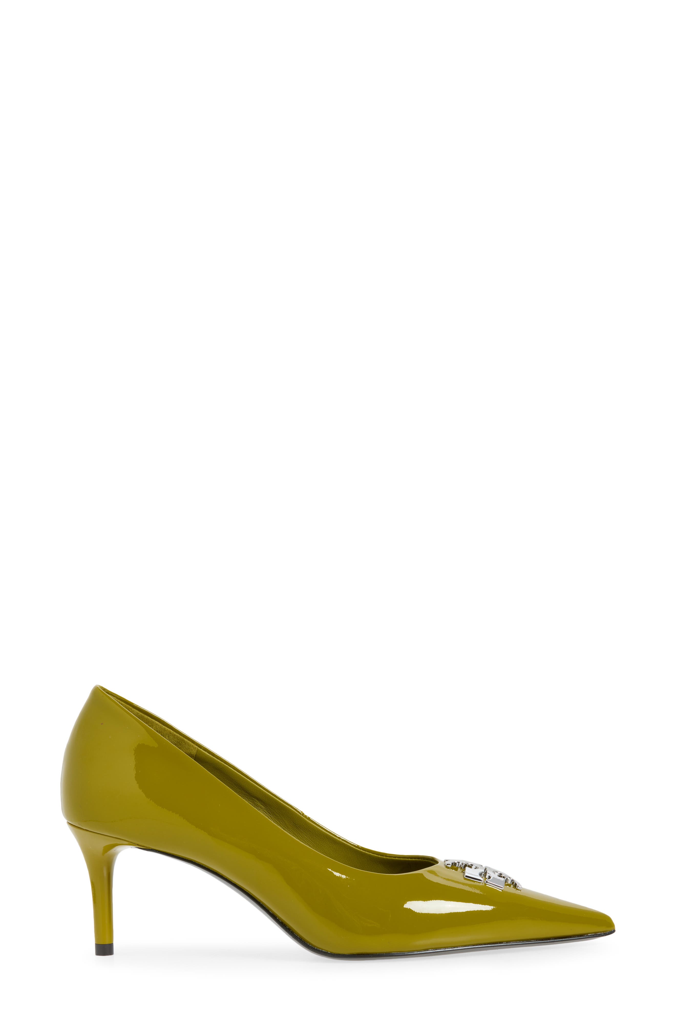 Charlie Patent Leather Pump, Alternate, color, MOSS / SILVER