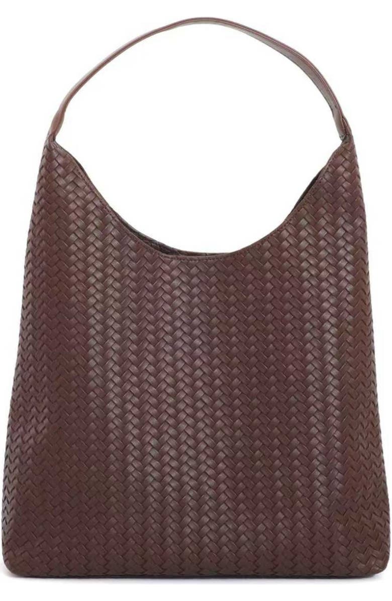 Adornia Texture Woven Shoulder Bag, Main, color, Brown